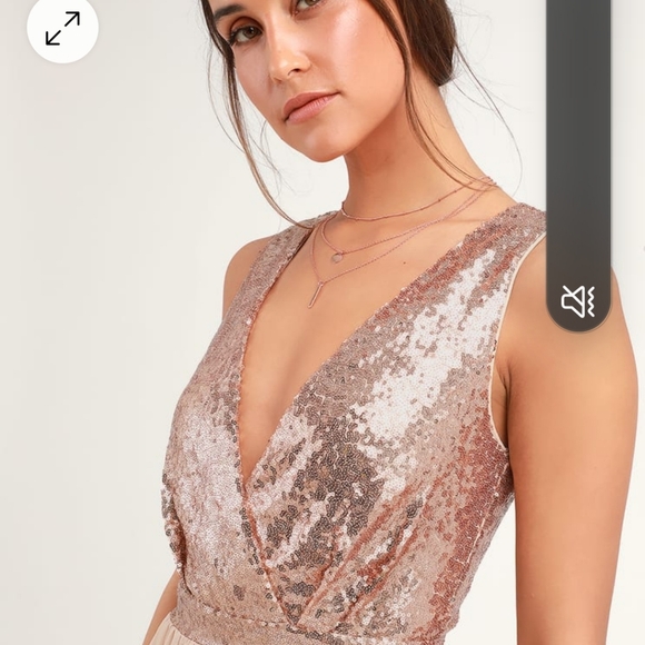 NWT- Lulus Champagne Maxi Dress - Picture 3 of 5